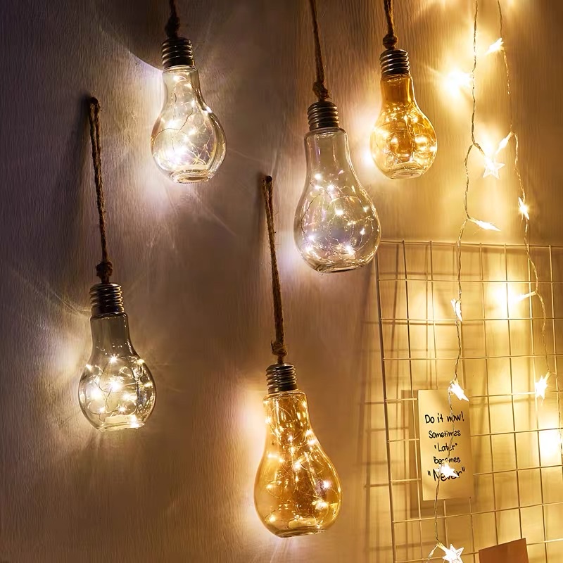 北欧ins创意网红奶茶店墙面玻璃灯泡小挂件装饰品少女心墙壁挂饰灰色产品图