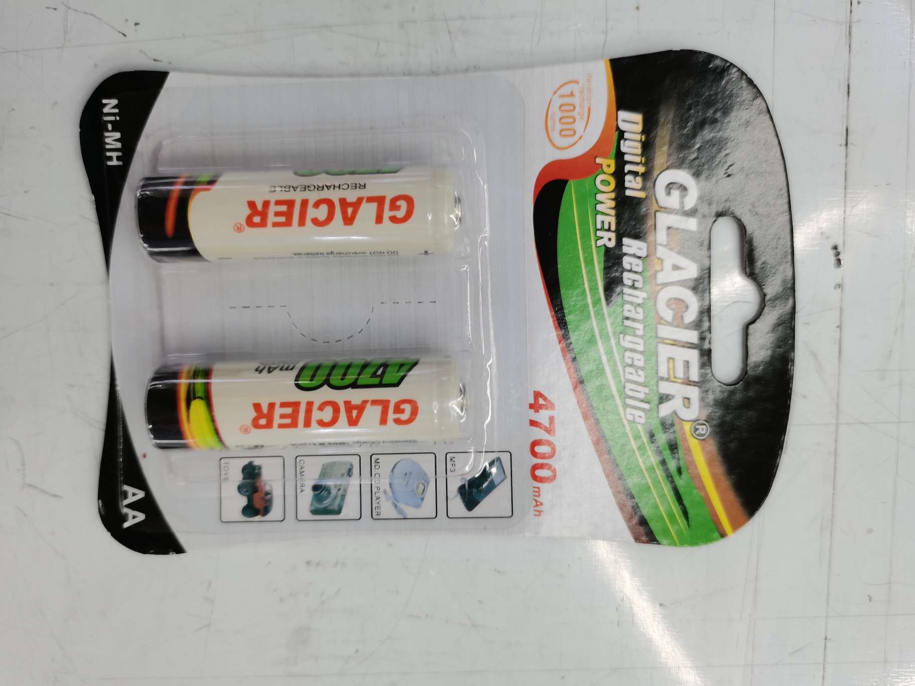 厂家直销GLACIER充电电池大容量4700毫安可充电AA5号镍氢电池2粒细节图