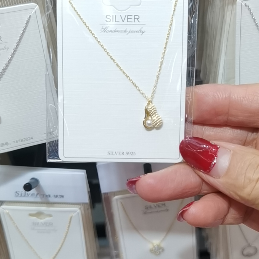 925 silver peanut necklace
