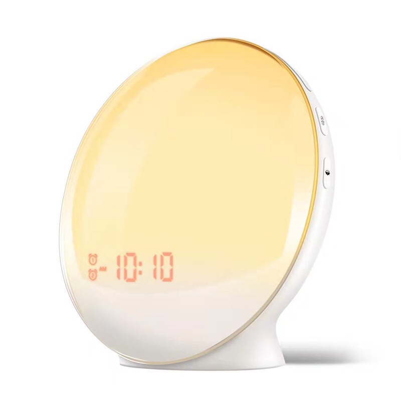 Smart App sunrise and wake up light electronic alarm clock Alexa voice-activated Wifi wake up light alarm clock colorful night light alarm clock