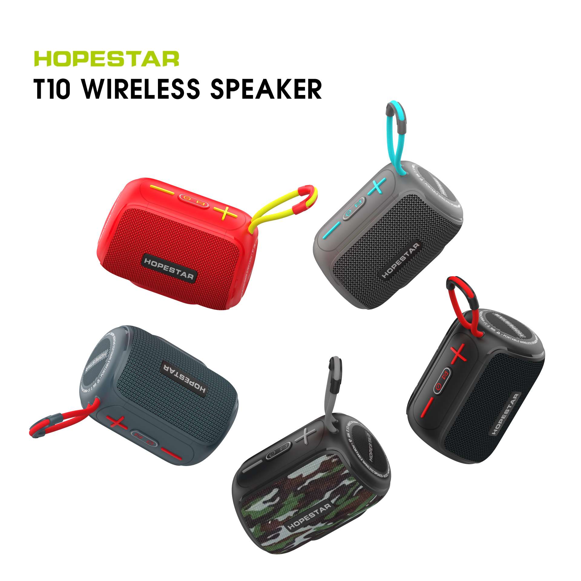 The new HOPESTAR-T10 has been launched. It is a portable, compact, high-power waterproof speaker with a fashionable color combination. It comes in 60PCS per piece. Dimensions: 44.3*41*3 detail image 3