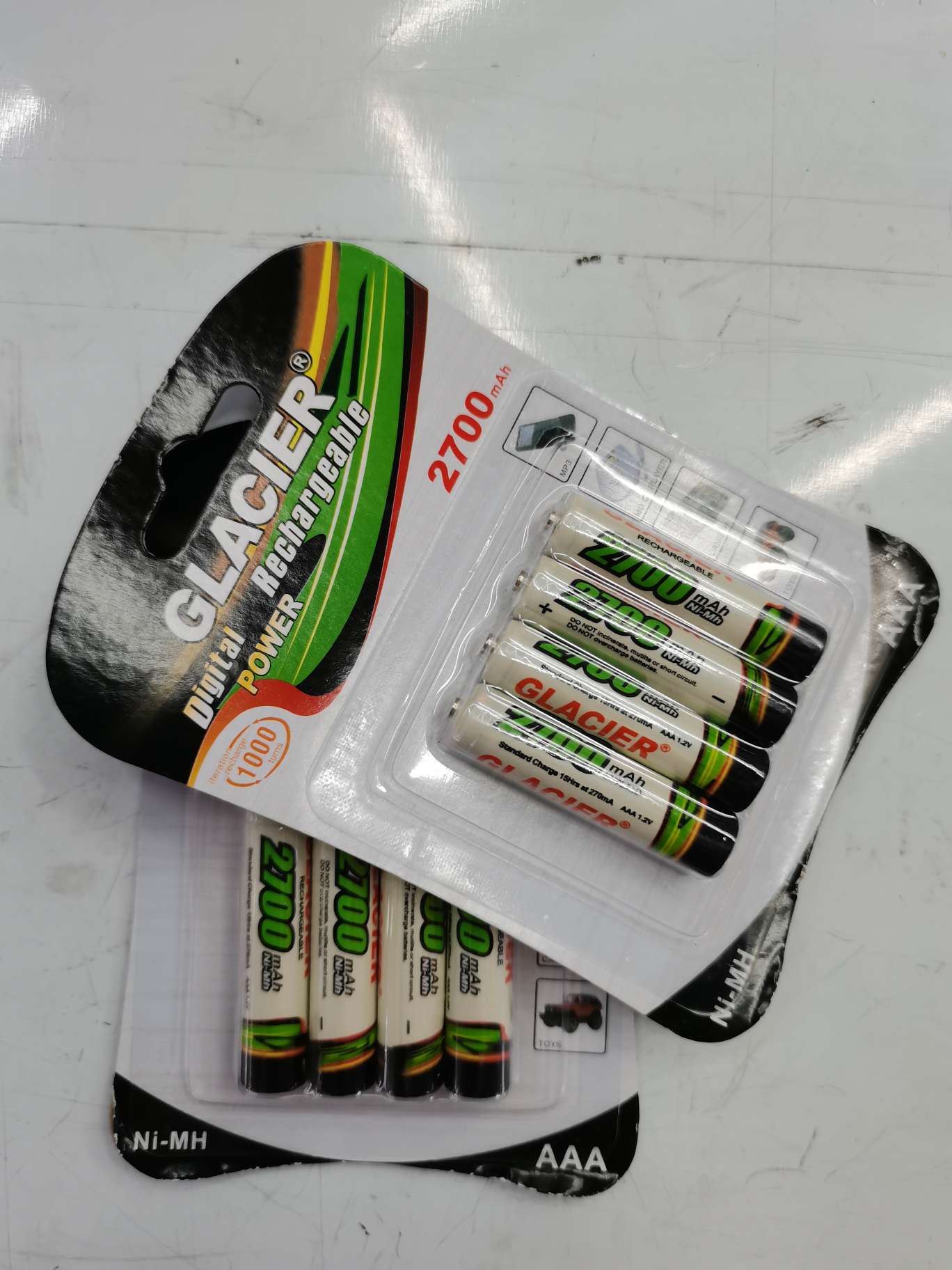 厂家直销GLACIER充电电池大容量2700毫安可充电AAA7号镍氢电池4粒细节图