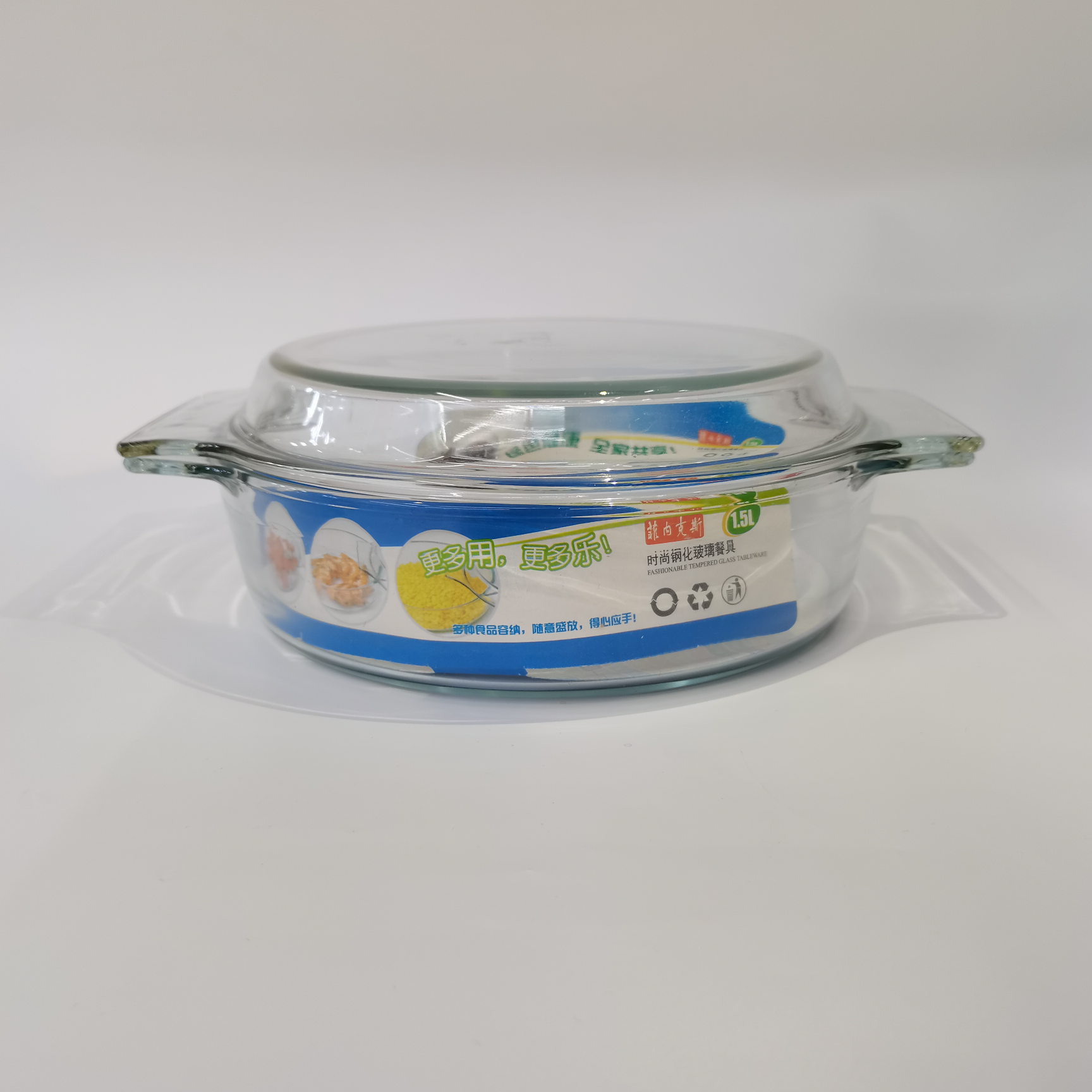 7017 1.5L 圆形耐高温钢化水晶煲