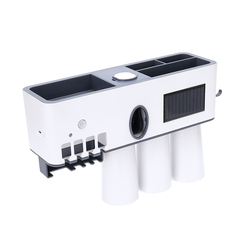 家用智能紫外线牙刷消毒器 壁挂消毒杀菌牙刷架套装免打孔牙刷架 直销细节图