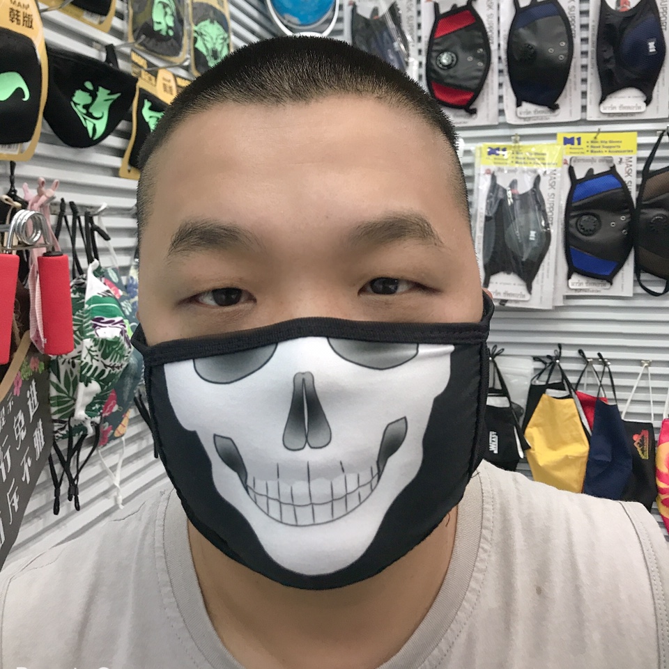 万圣节布口罩可定制欧美跨境时尚牙齿防尘透气口罩可水洗