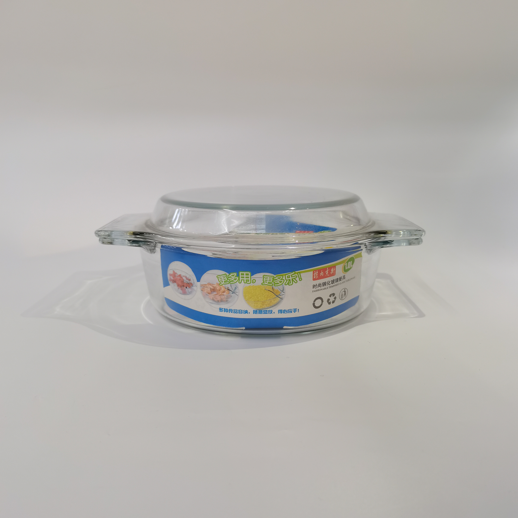 7018 1L 圆形耐高温钢化水晶煲