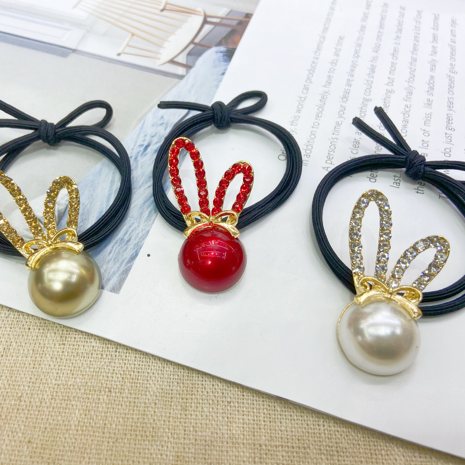 Adult rabbit ear pearl band