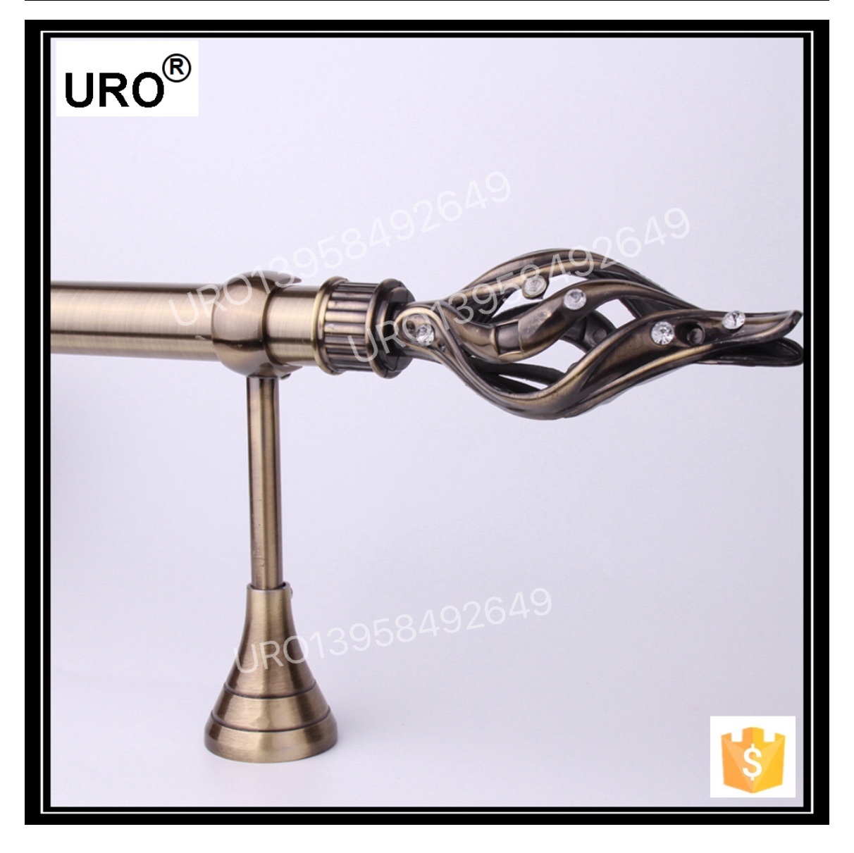 New curtain accessories New curtain head type Roman rod head type Curtain rod New head type electroplated telescopic rod hardware accessories Iron curtain rod accessories curtain fitting thumbnail