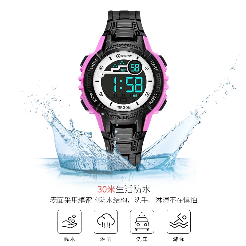 Waterproof sports electronic watch, student fashion watch 8201 detail image 2