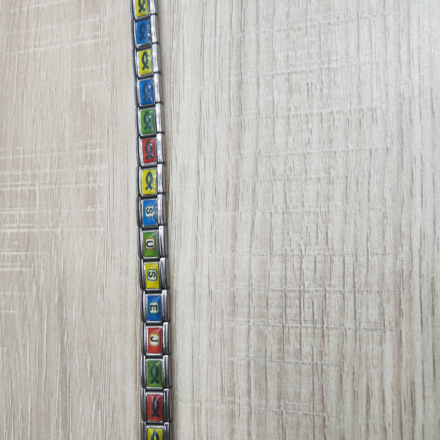 Stainless steel letter bracelet