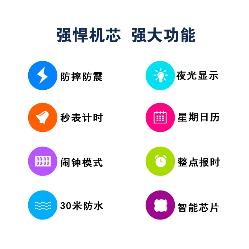 Waterproof sports electronic watch, student fashion watch 8201 detail image 5