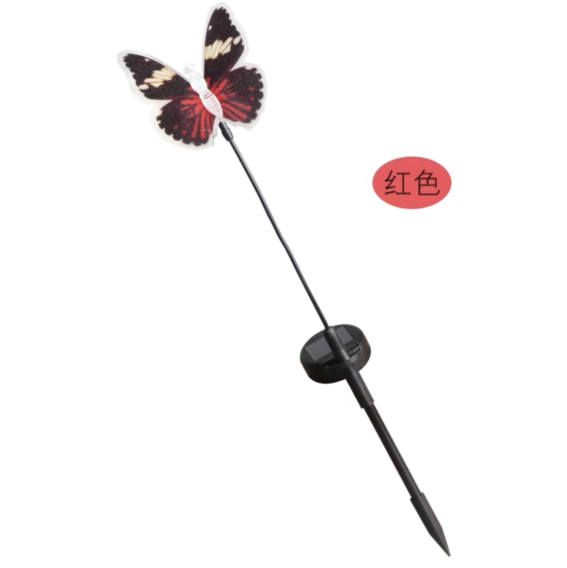 Solar outdoor garden lights, butterfly LED landscape lights, waterproof lawn insert lights, homestay decoration night lights, red