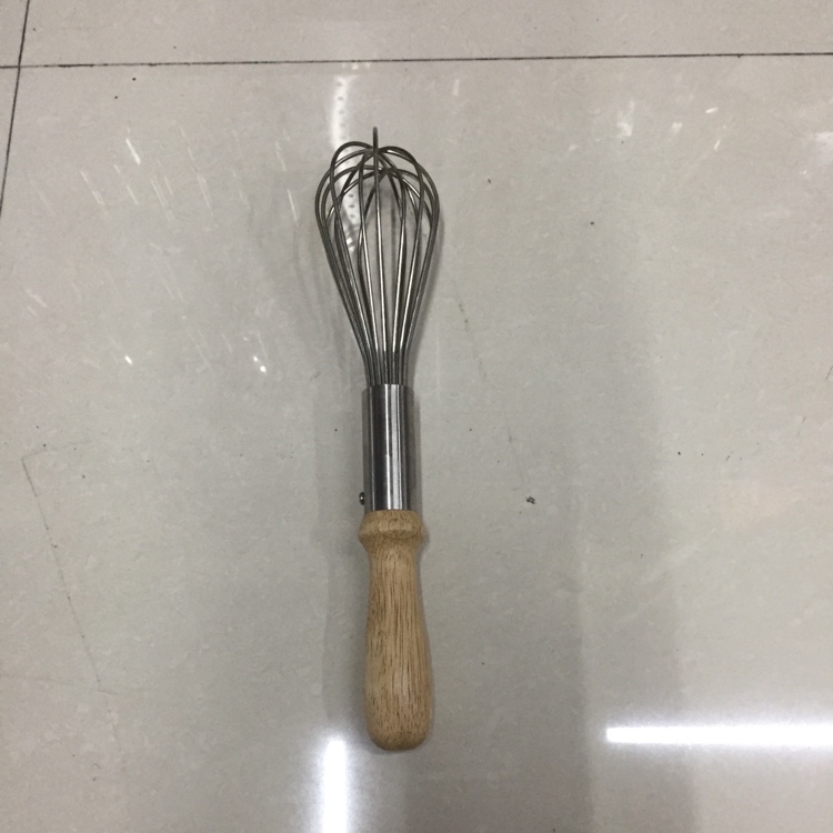 12-inch oak handle egg beater detail image 1