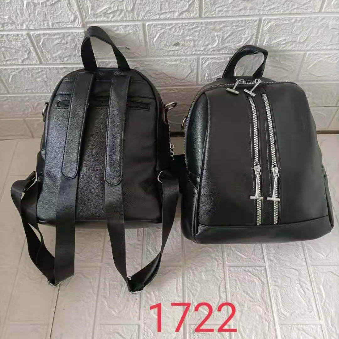 双肩包女2021新款韩版PU皮背包潮简约书包时尚休闲女生包包学院风1722