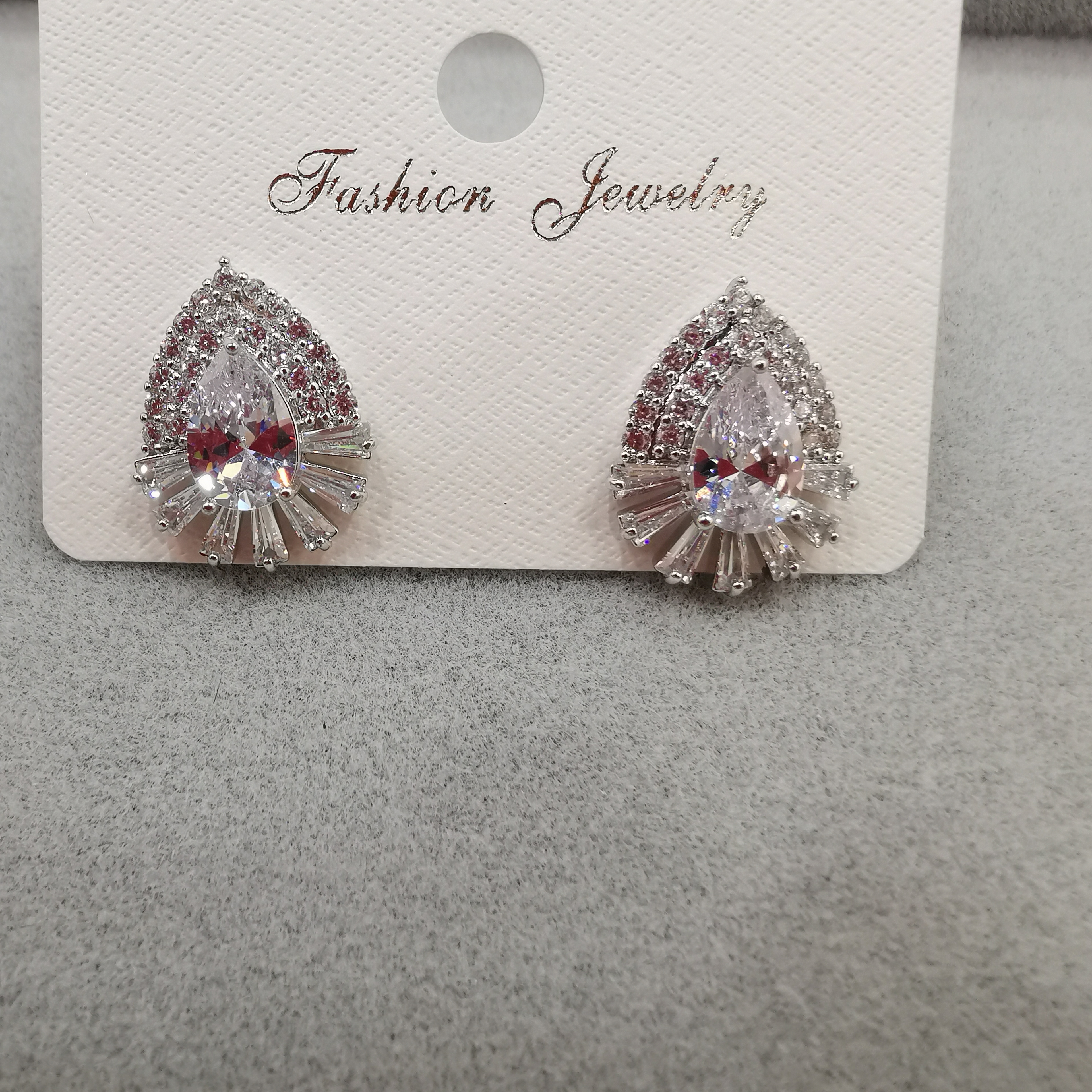Copper zircon water drop 💧 earrings