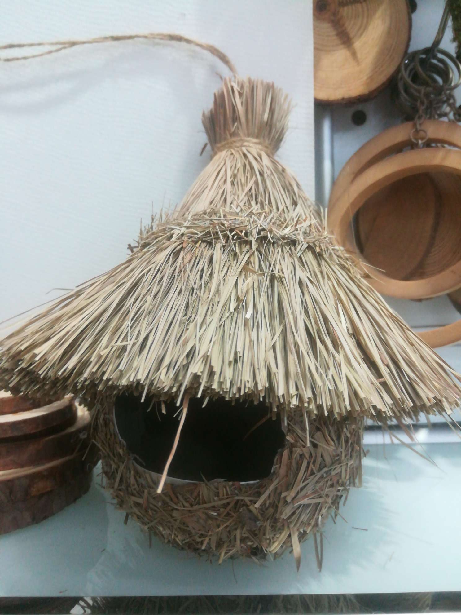 2021纯手工天然材质仿真鸟巢挂件GL-20详情图1