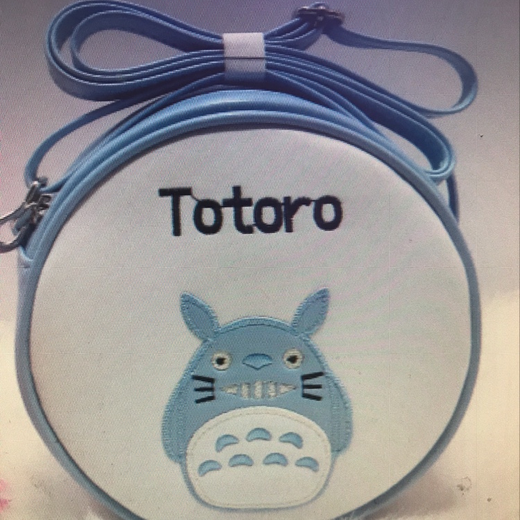 厂家直销PU面料龙猫蓝色小挎包