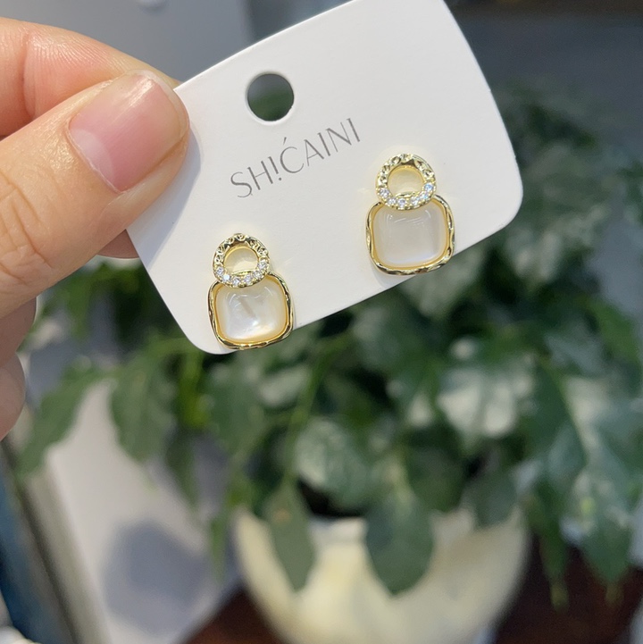 Zircon fritillary 925 silver stud earrings