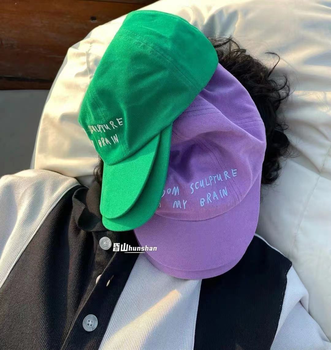 New trendy double-brim baseball cap and casual sun hat detail image 12
