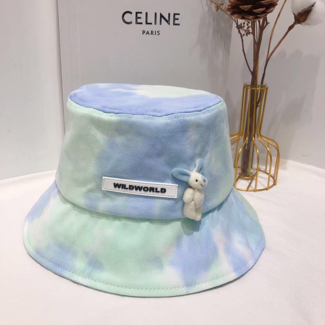 New trendy tie-dyed rabbit fisherman's hat and sun hat detail image 3