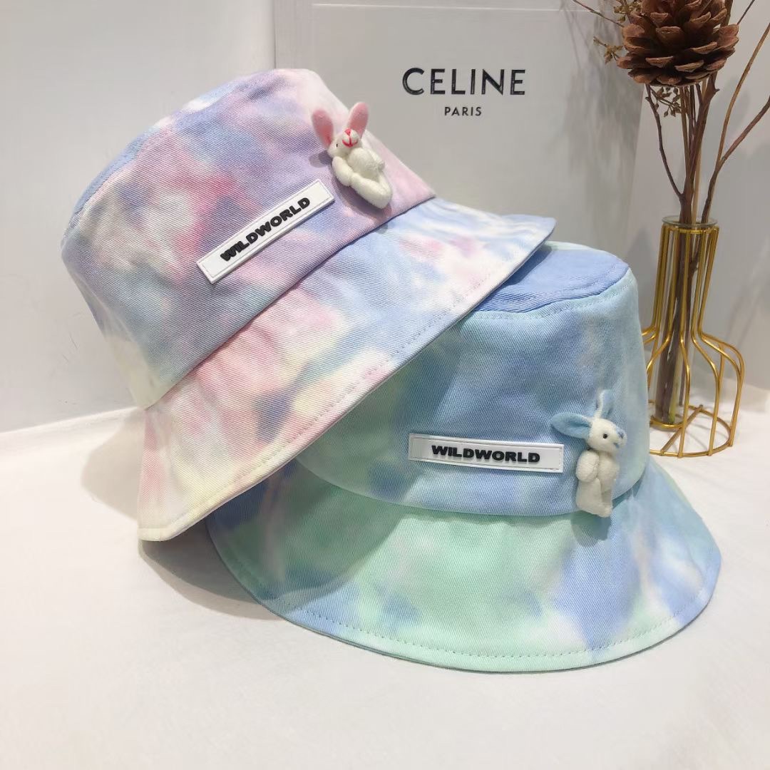 New trendy tie-dyed rabbit fisherman's hat and sun hat