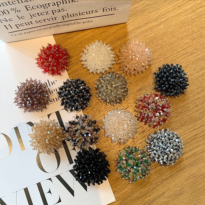 Floral crystal earrings