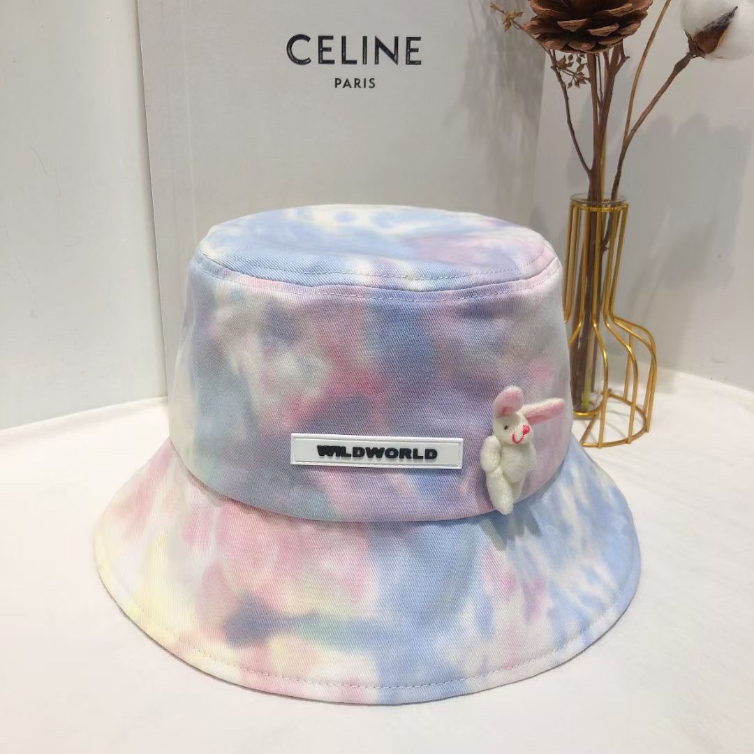 New trendy tie-dyed rabbit fisherman's hat and sun hat Item Picture