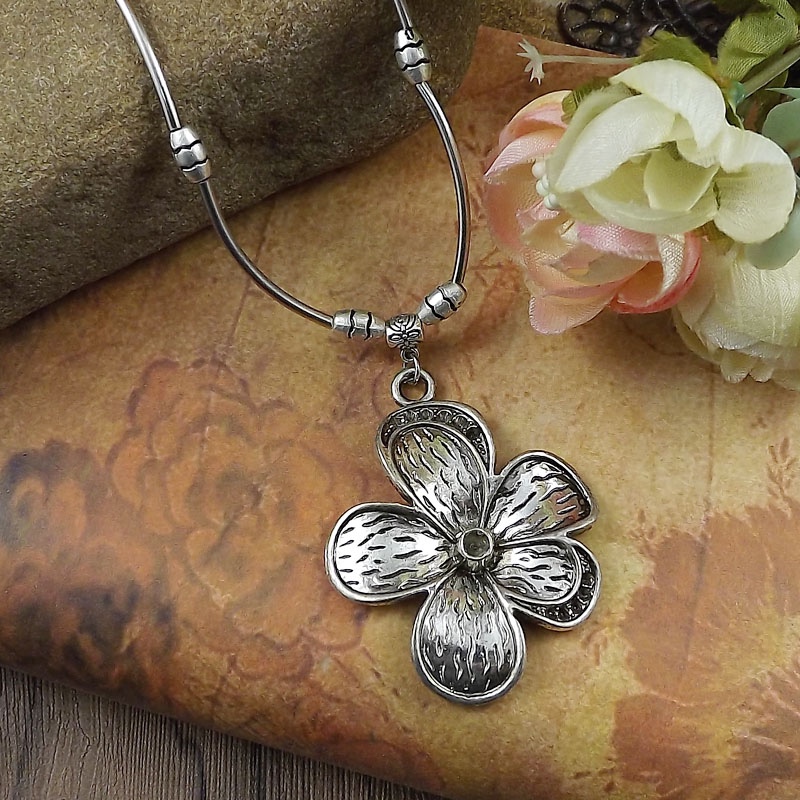 民族风镀银项链苗银藏银项链吊坠4图