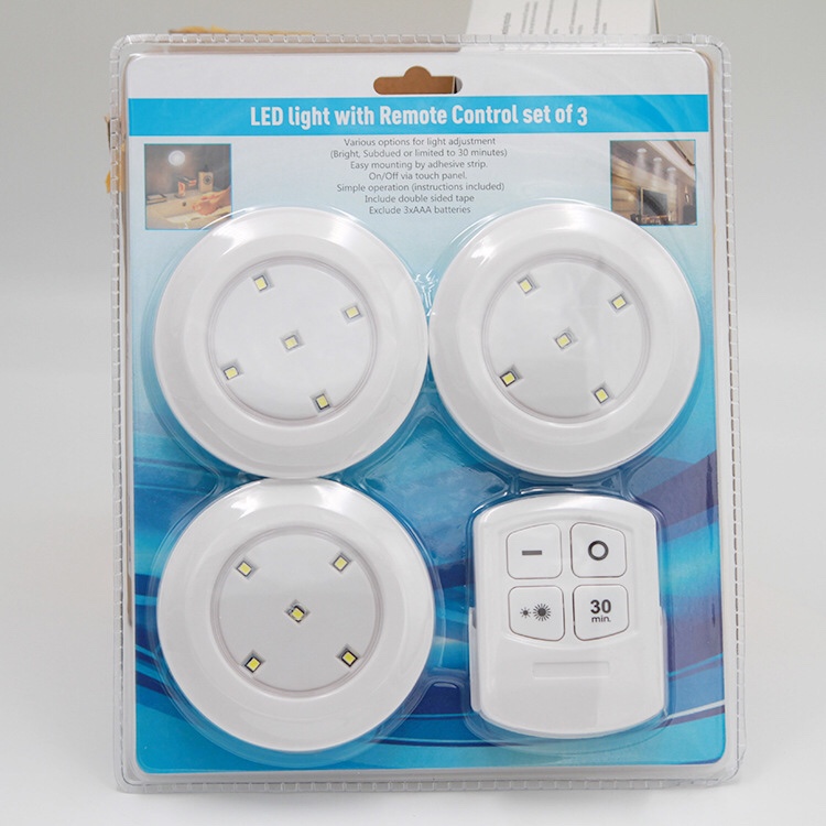 Manufacturers direct heating pin remote control pat light 5LED night light COB touch switch cabinet light touch light