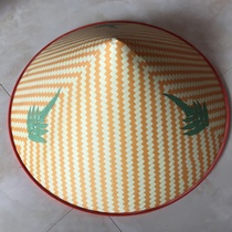 Plastic hat umbrella cloth hat yellow three leaves