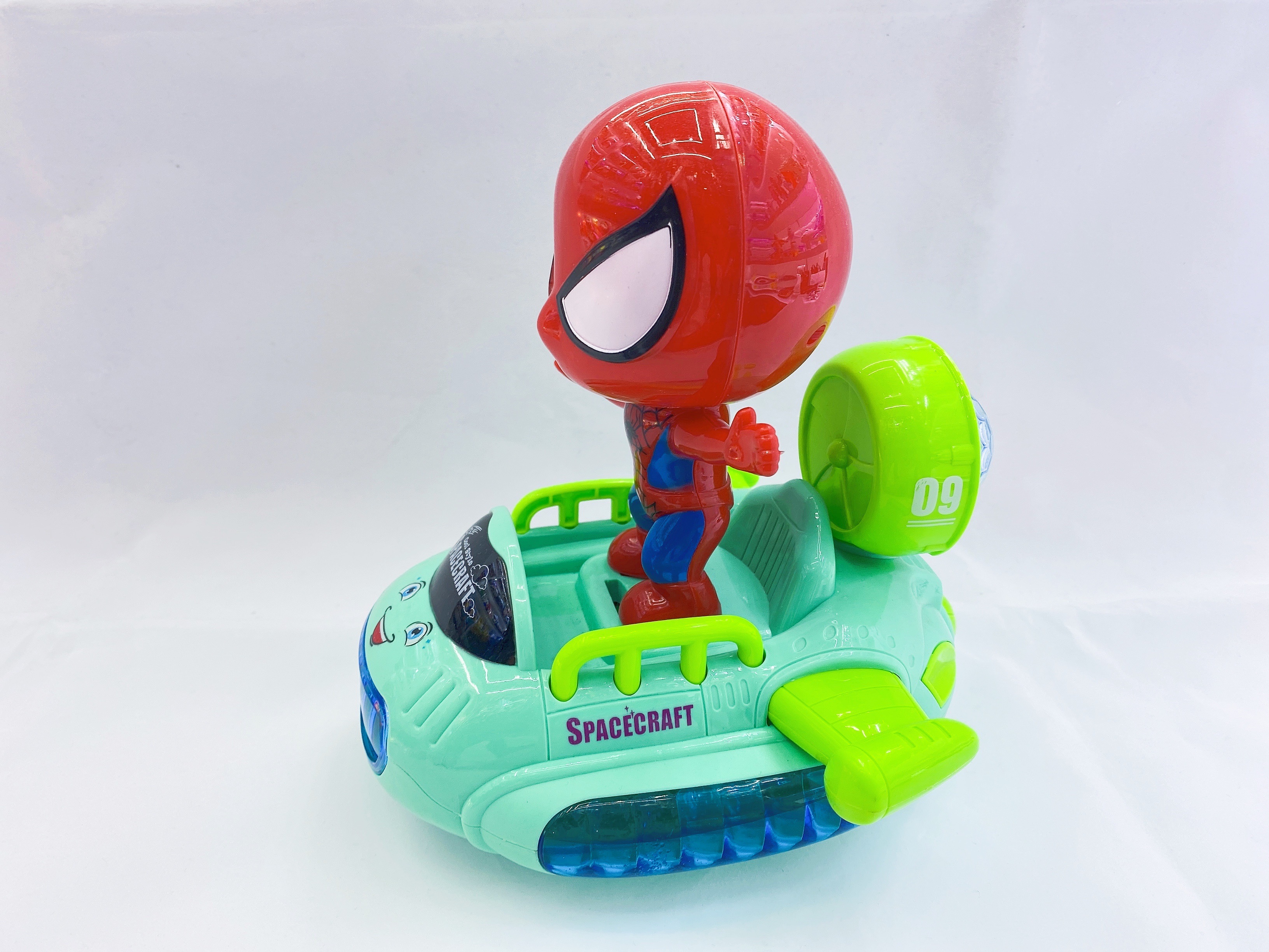 蜘蛛侠太空飞船返回舱电动玩具地摊白底实物图