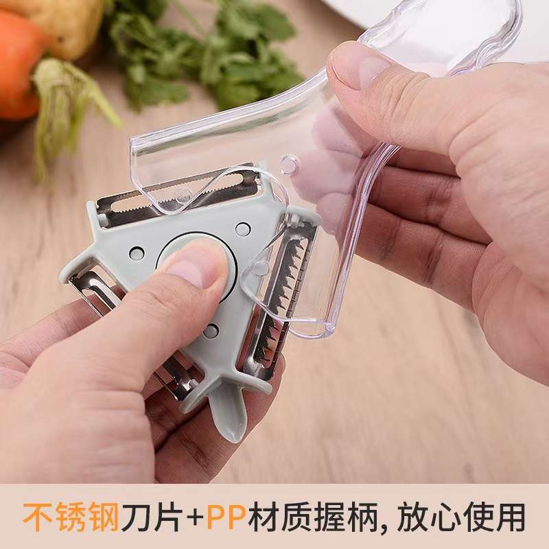 三合一削皮器 旋转削皮刀 创意瓜果刨子 厨房工具刨丝器产品图