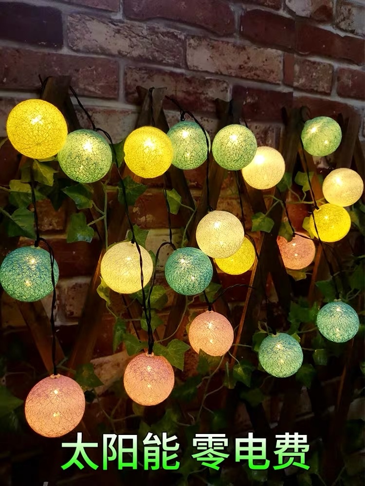 Solar light string LED festival color lights, Christmas decorative lights, household outdoor waterproof courtyard garden decorative string lights, 5-meter 20-light navy blue details Picture