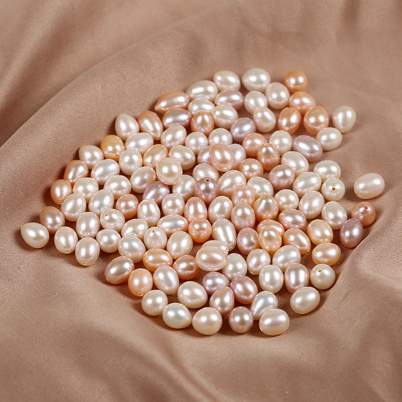 6-7mm半孔米形天然淡水珍珠半成品材料皮光好产品图