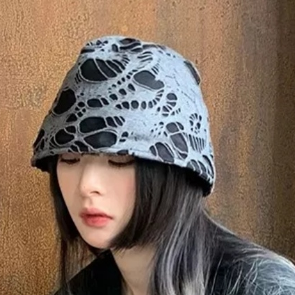 日系韩版潮渔夫帽女新款破洞百搭显脸小夏季遮阳防晒水桶盆帽子