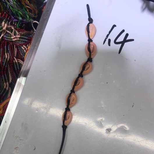Black rope shell bracelet