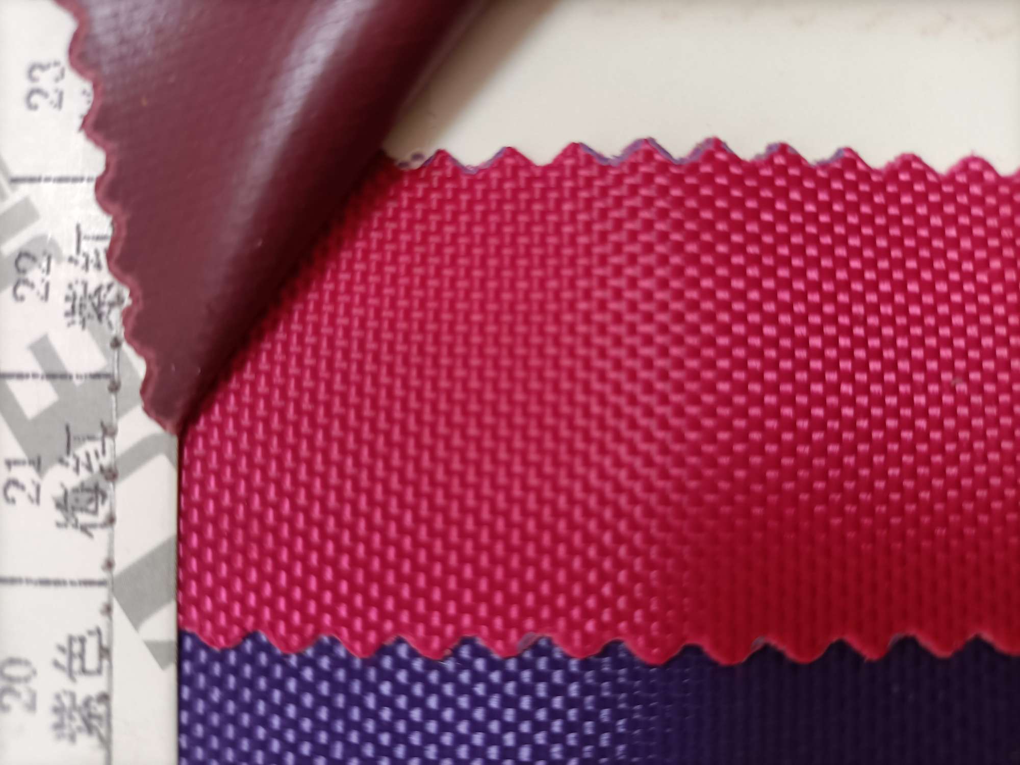 TY--056 1680D single-share PVC21# Rose Red Specification image