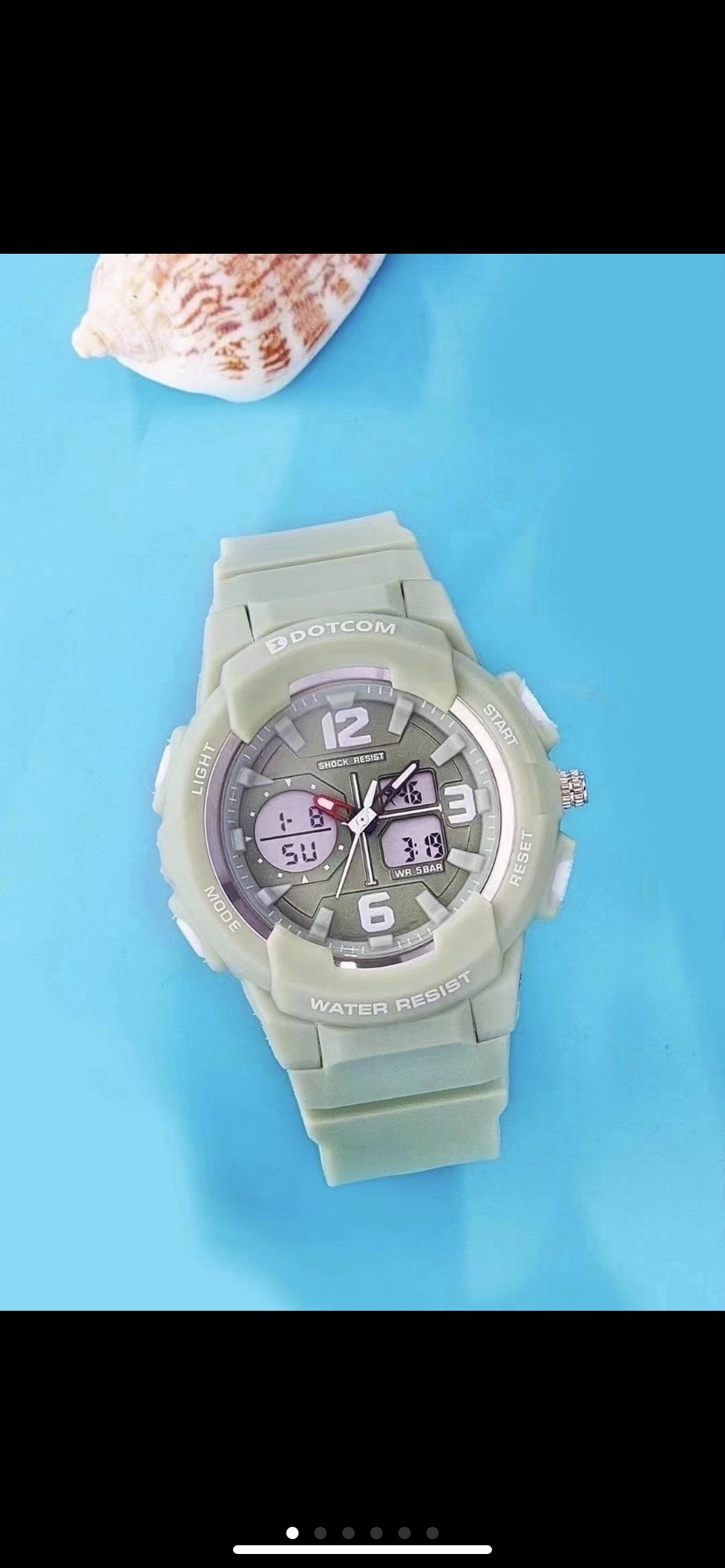 Matcha green, taro purple, popular colors, elegant style. D6033 stainless steel bezel, warm orange light, super cool dual-sized outdoor sports and leisure running hand detail image 1