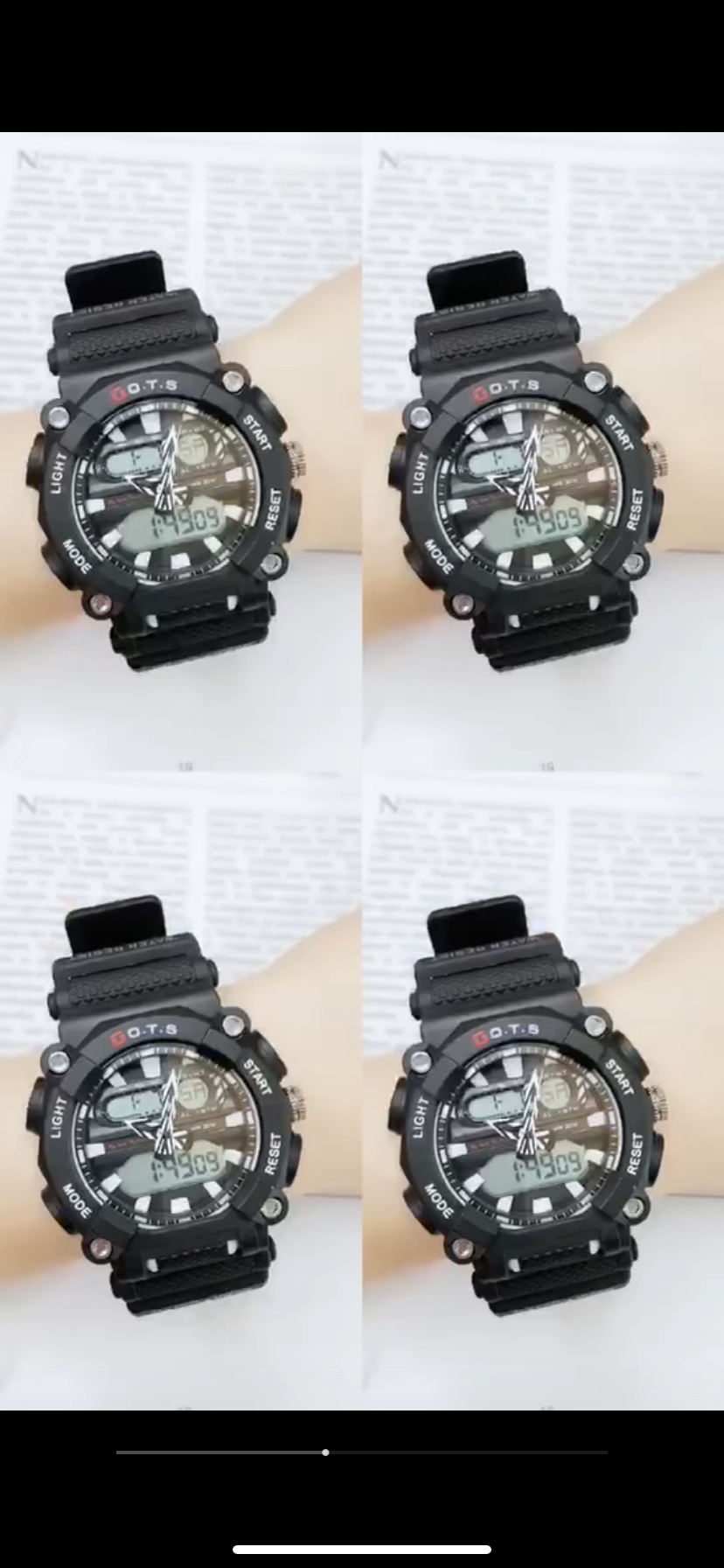 O.T.S-8096   多铆钉和防滑菠萝纹理组合的强悍造型与野性魅力多种颜色搭配，立体多层表面与动感机芯结合处处展现青详情图5