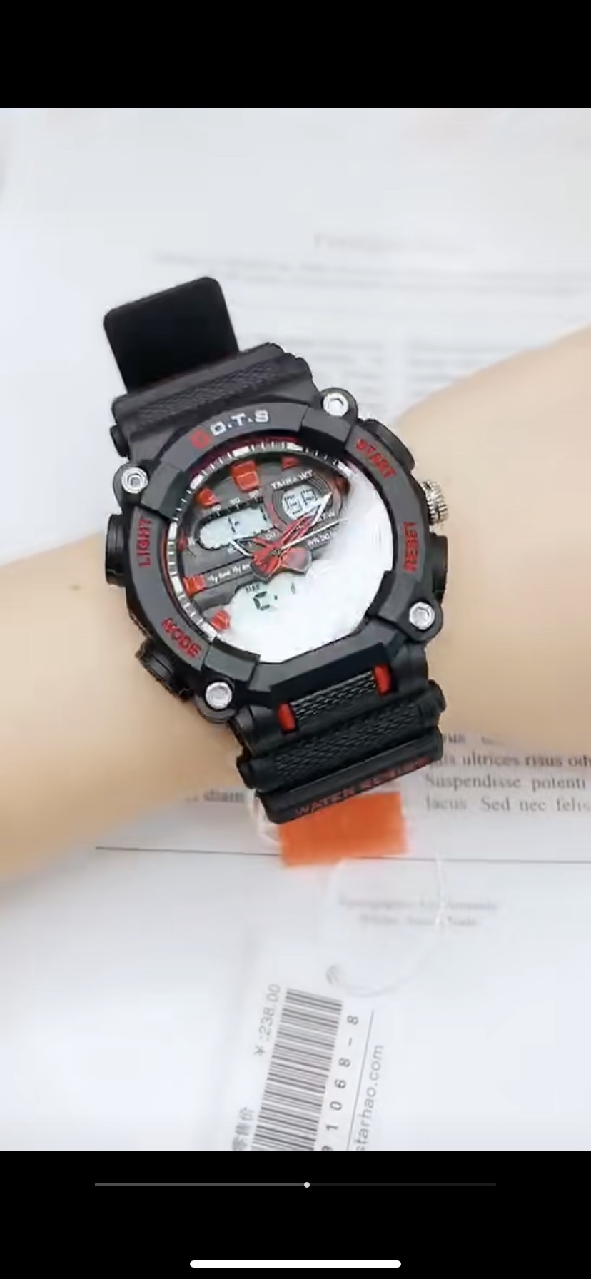 O.T.S-8096   多铆钉和防滑菠萝纹理组合的强悍造型与野性魅力多种颜色搭配，立体多层表面与动感机芯结合处处展现青详情图4