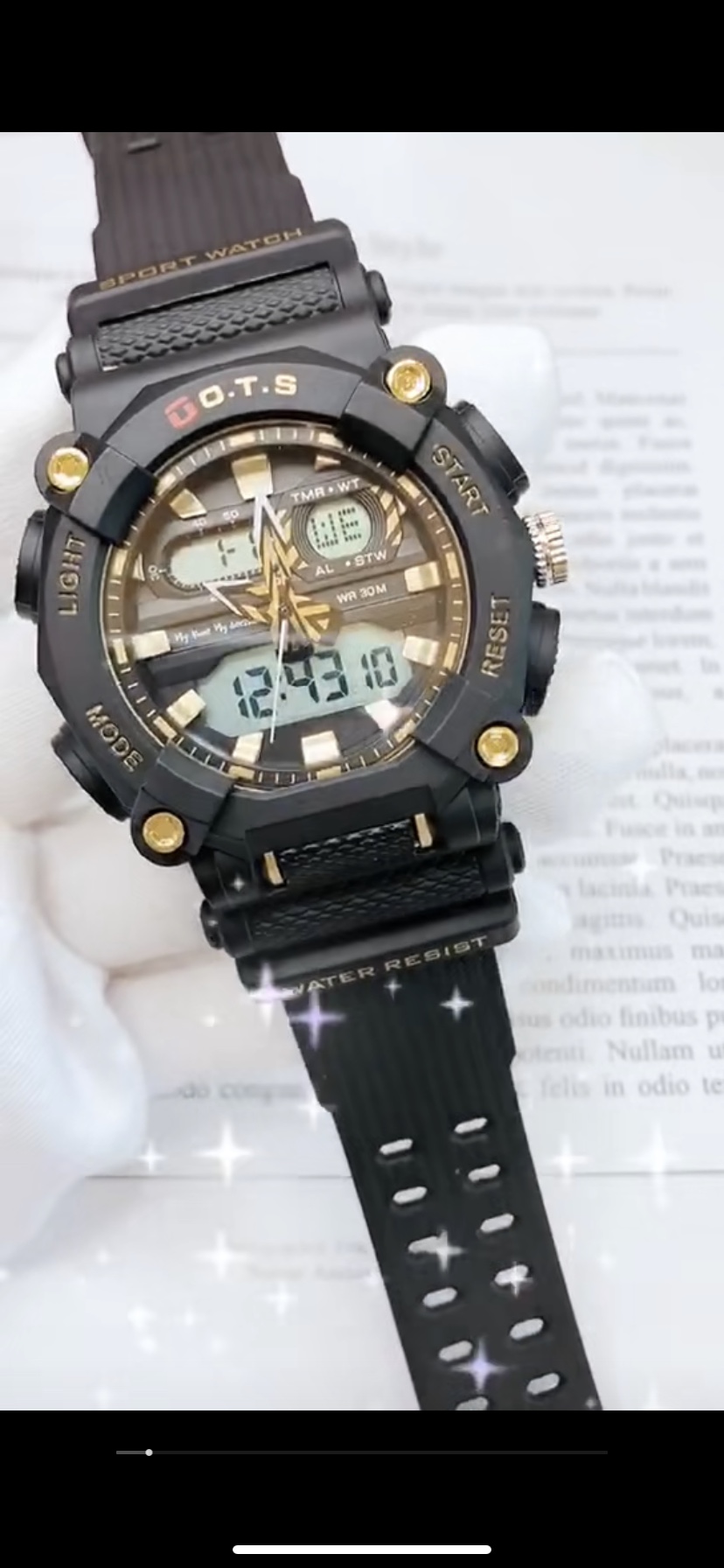 O.T.S-8096   多铆钉和防滑菠萝纹理组合的强悍造型与野性魅力多种颜色搭配，立体多层表面与动感机芯结合处处展现青详情图7