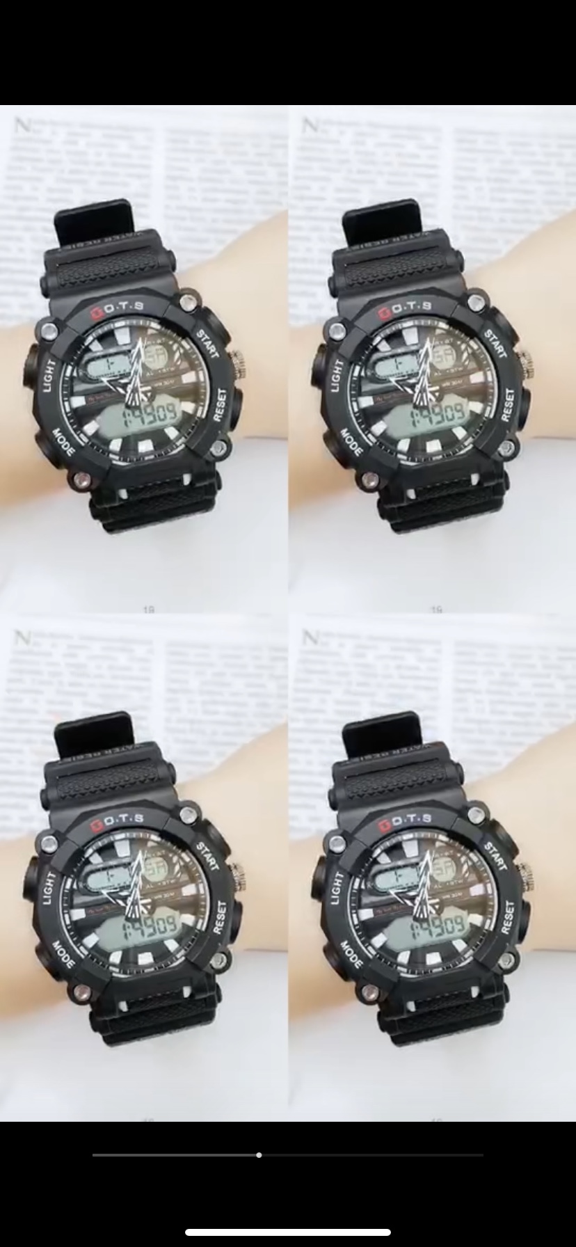 O.T.S-8096   多铆钉和防滑菠萝纹理组合的强悍造型与野性魅力多种颜色搭配，立体多层表面与动感机芯结合处处展现青详情图9