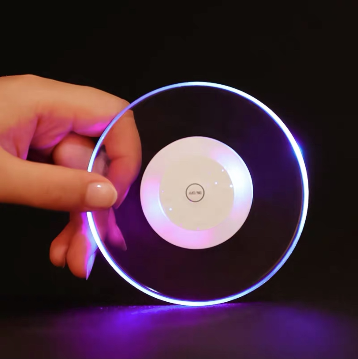 Ultra-thin Light up coasters Bar led cocktail Coasters Light up acrylic coasters Car light up coasters round color