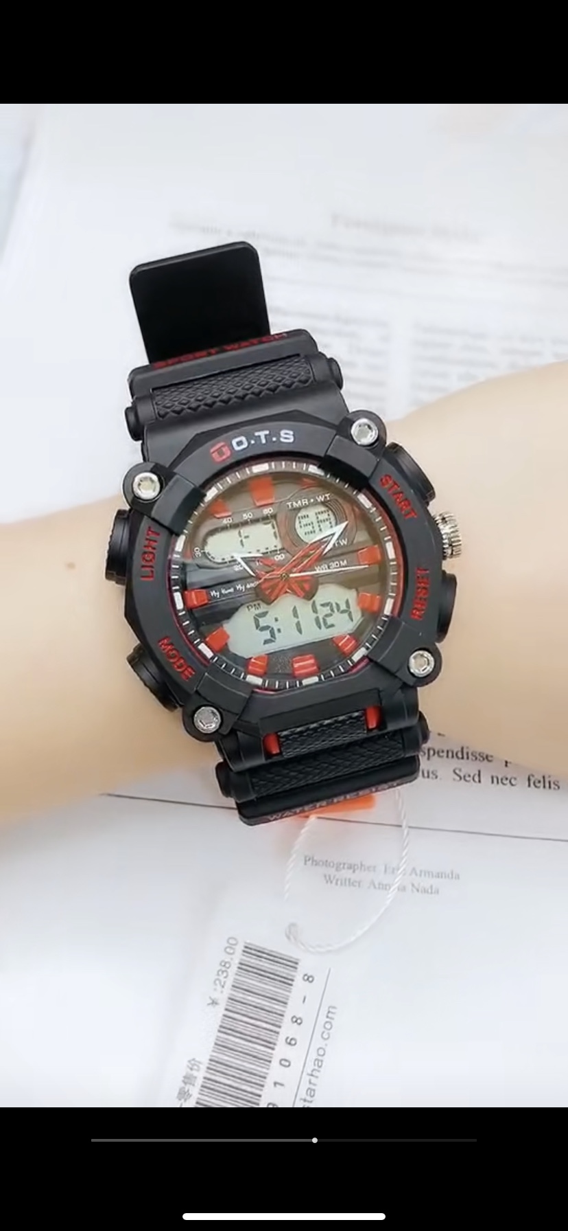 O.T.S-8096   多铆钉和防滑菠萝纹理组合的强悍造型与野性魅力多种颜色搭配，立体多层表面与动感机芯结合处处展现青详情图10