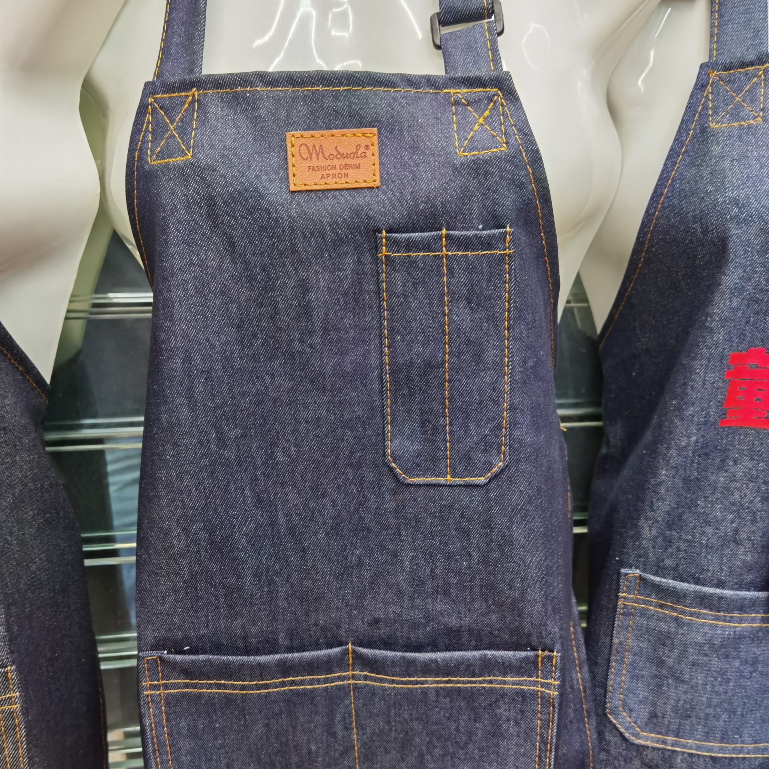 韩版时尚儿童笔袋可调节牛仔围裙，绘画手工艺纺围裙