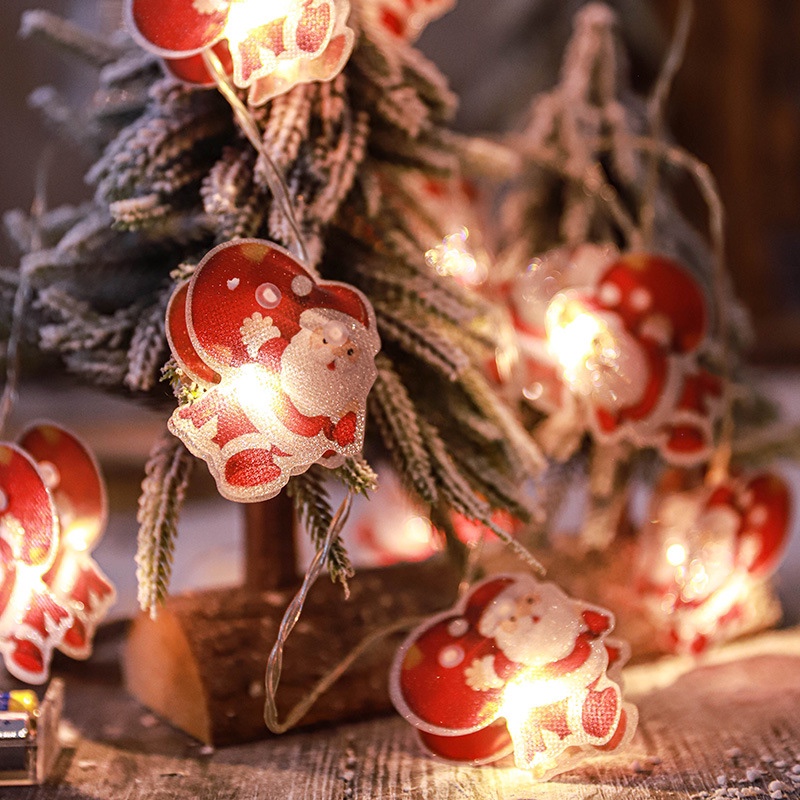 Christmas decorations Santa Claus Snowman lights Christmas Tree led lights string Festive Christmas lights Christmas Lights string 2m 10 light battery box