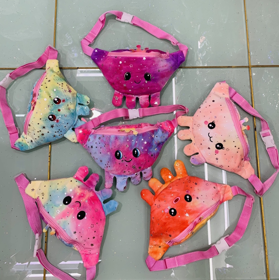 Nuevo modelo pulpo fanny bag plush niños fanny bag plush cartoon fanny bag