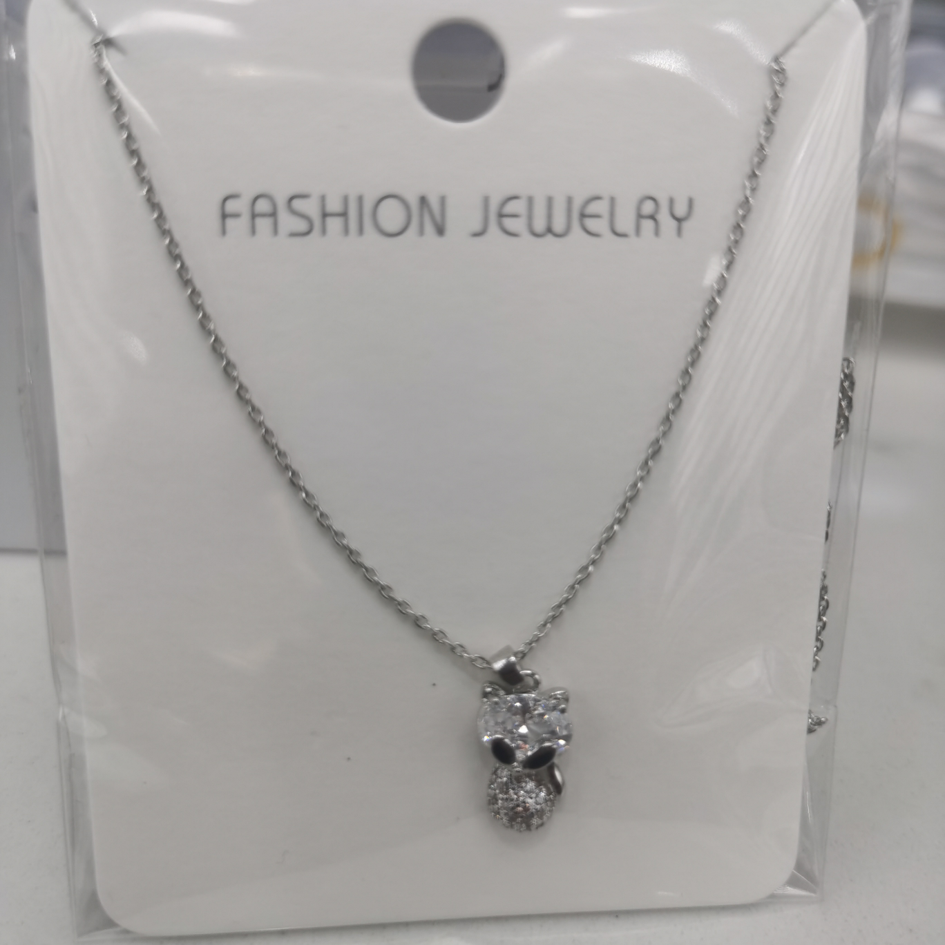 2430-1 White gold copper necklace