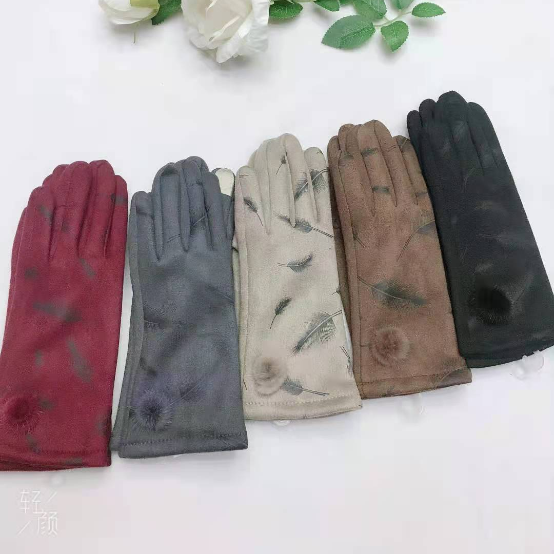 Women's deerskin velvet gloves full figure
