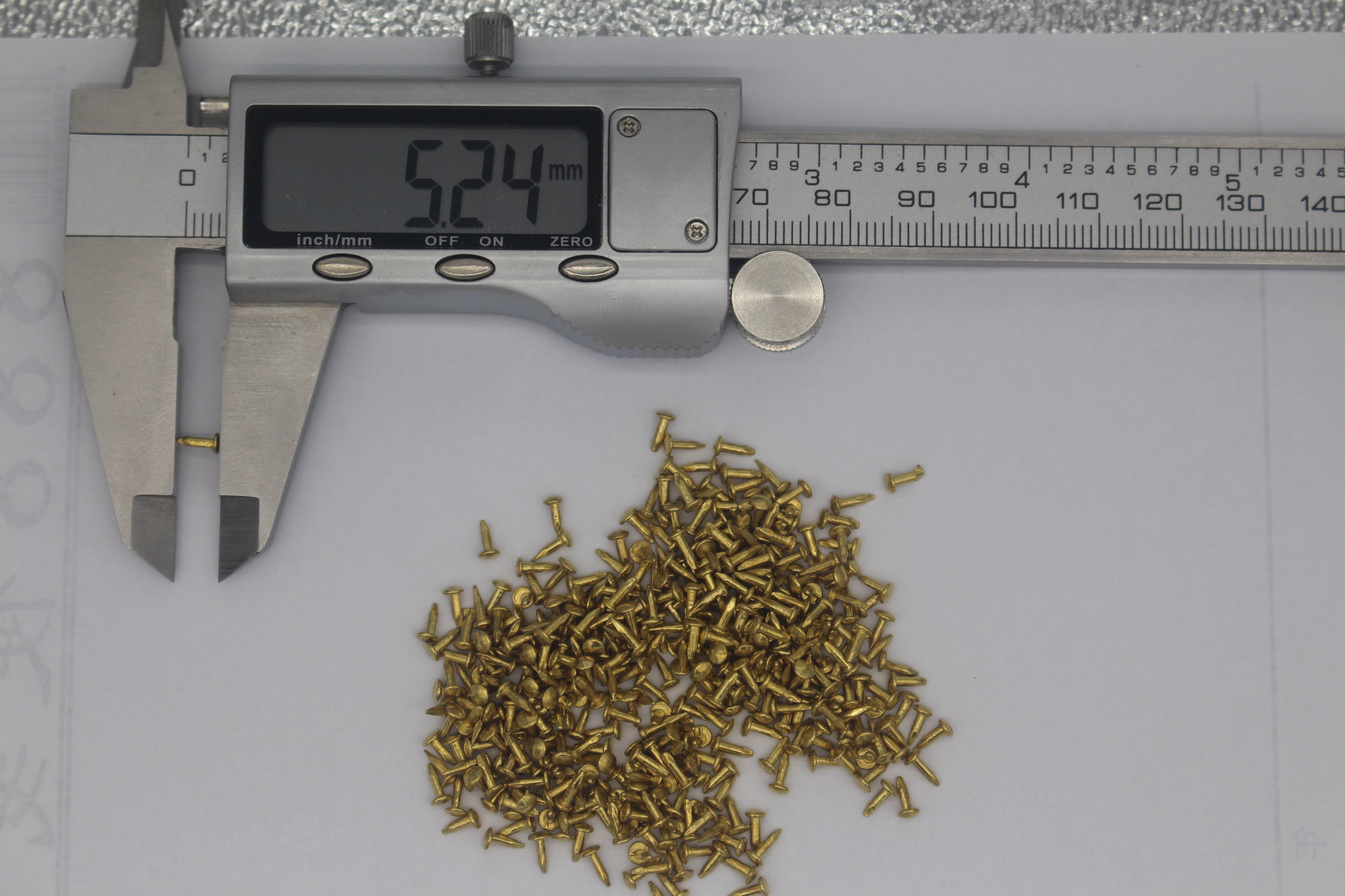 1.2*5mm round head nails (yellow), sold by jin, available in stock Specification image